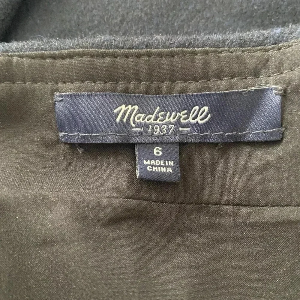 Madewell Mayle Blue Black Striped Wool‎ Blend Pleated Skirt Womens Size 6